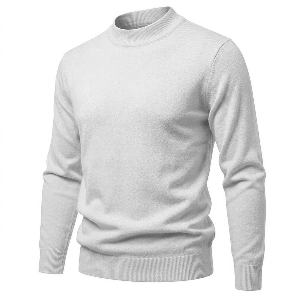 New Men's Mock Turtleneck Sweater Casual Long Sleeve Slim Fit Pullover Knitwear Solid Autumn Jumpers Warm Blouses for Winter