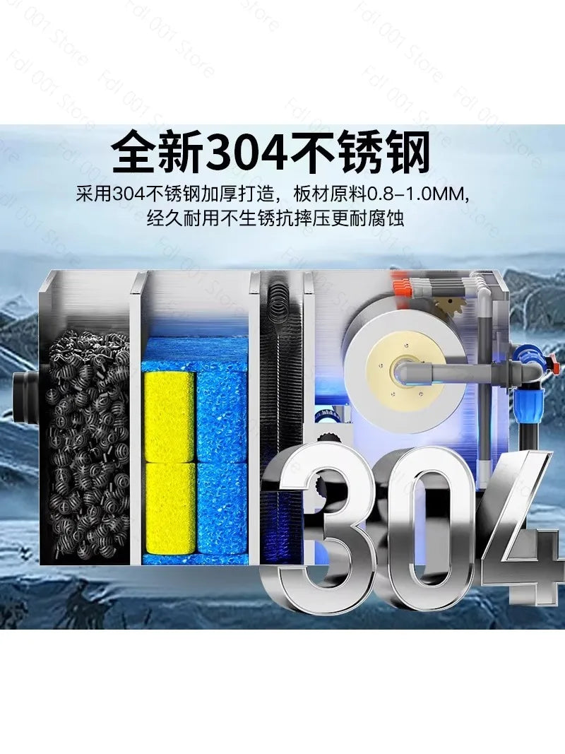 Automatic Koi Pond Filter System Outdoor Fish Pond Circulation Filter with Self-Cleaning & Sewage Discharge Function