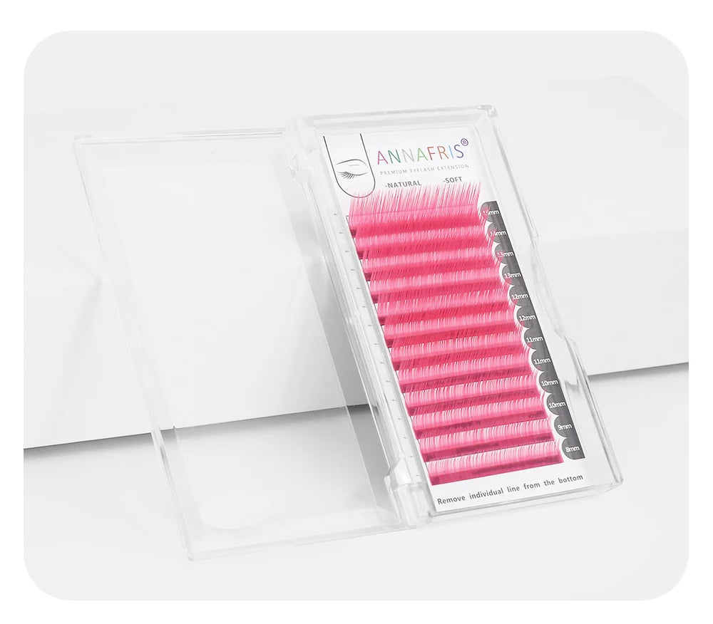 Colored Lashes Eyelash Extensions C/D/L/LU(M) Curl Mix 8-15mm Natural Soft Individual Green/Blue/Brown/Purple/Pink Eyelashes