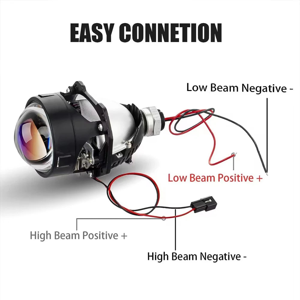 90W 2 PCS 3.0 Inch Blue Bi LED Projector Lens Universal Headlight Retrofit For H1 H4 H7 H11 Auto Light Headlamp Car Accessory