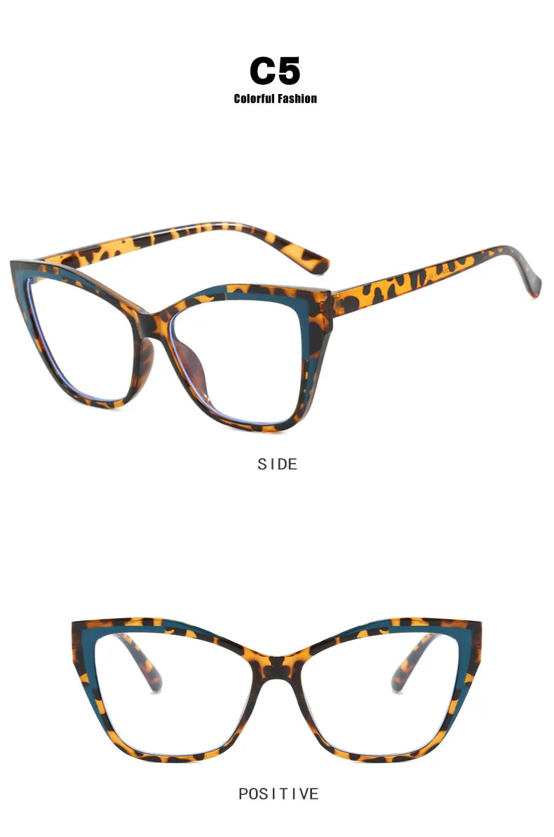 Fashion 2025 Trendy Big Cat Eye Optical Women's Glasses Designer Brand Men Computer Gaming Eye Protection Spectacle Lentes Оч