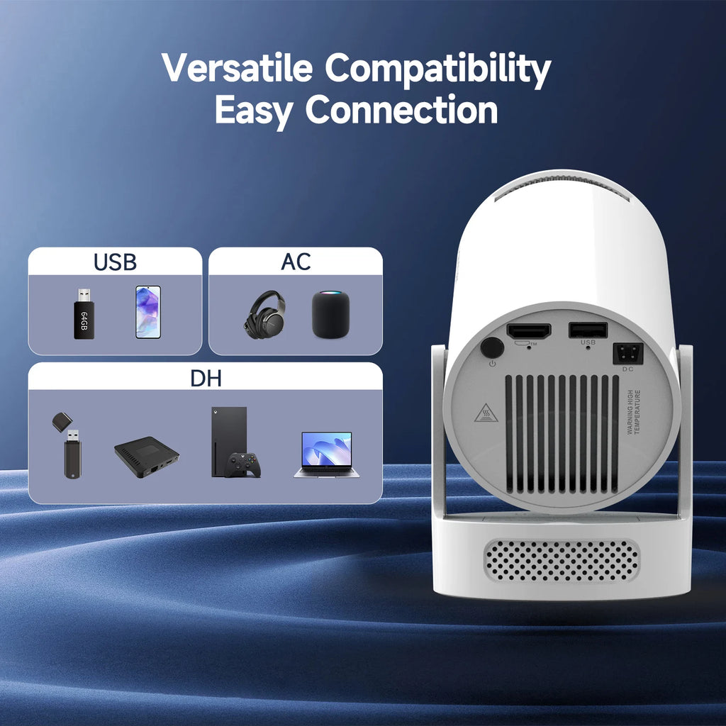Magcubic HY300 Pro + Projector 8K 720P With 5W Speaker Android 14 8000 Lumens WiFi 6 BT5.4 Outdoor Video Home Theater Projector