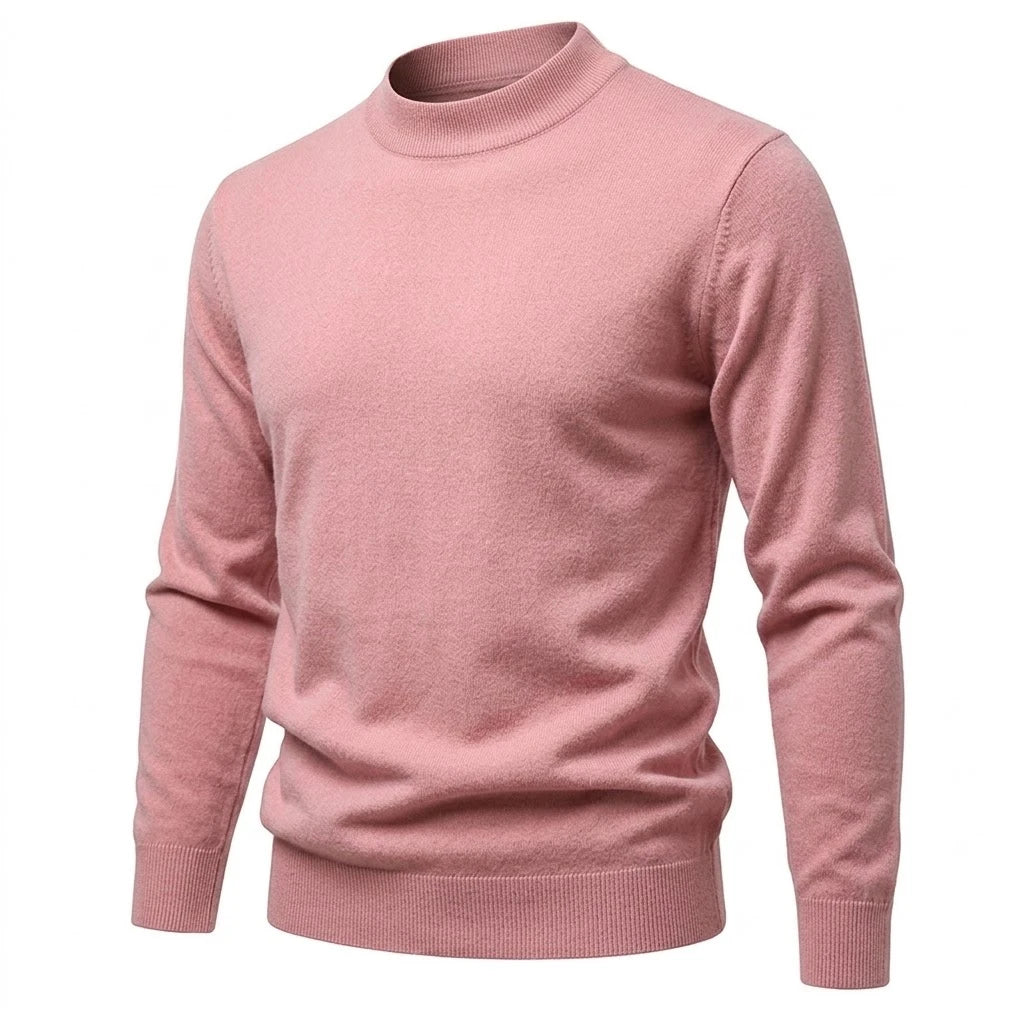 New Men's Mock Turtleneck Sweater Casual Long Sleeve Slim Fit Pullover Knitwear Solid Autumn Jumpers Warm Blouses for Winter