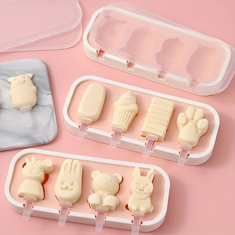 Cartoon Popsicle Mold, Ice Molds, Reusable Ice Cream Molds, Beach Accessories, Summer Kitchen Gadgets, Kitchen Stuff