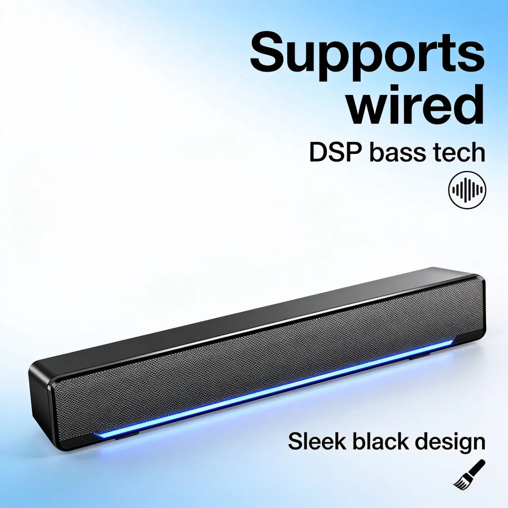 Wired And Wireless Bluetooth 5.0 Speaker For TV Soundbar With Subwoofer Wireless Bluetooth Sound Bar For TV Laptop