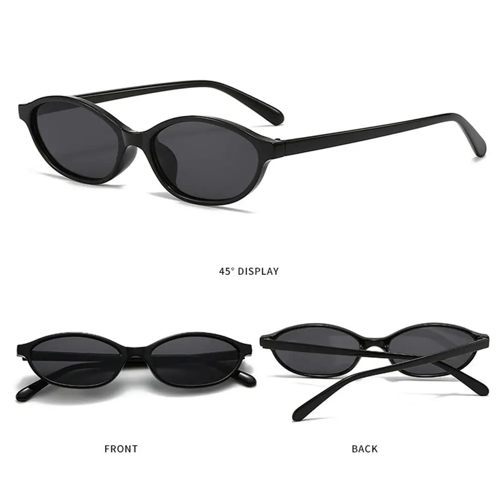 Vintage Cat Eye Oval Sunglasses Lightweight Trendy 90s Sunnies UV protection Sun Glasses for Women & Men