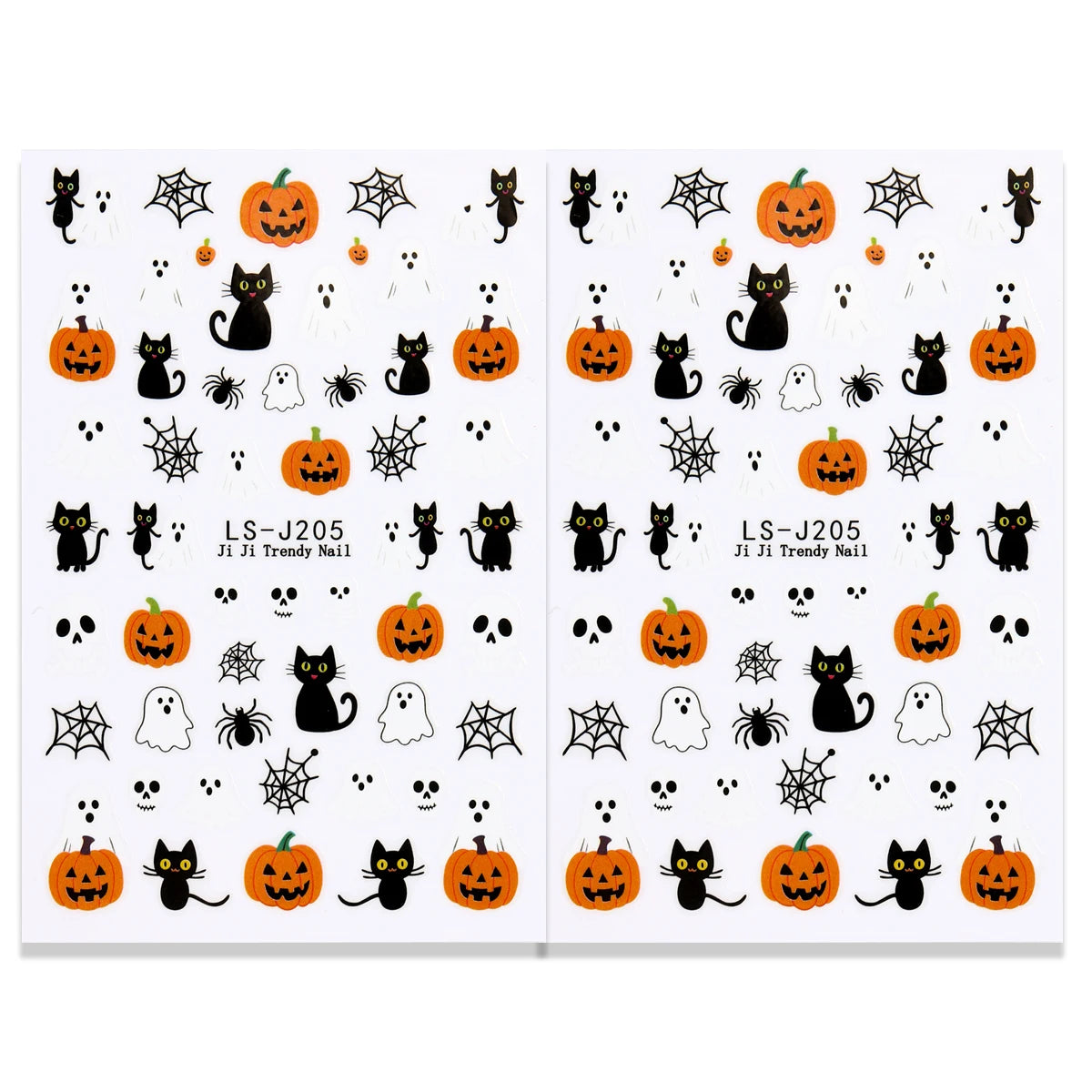 Halloween Nail stickers, cartoon Ghost Pumpkin Spider Web Designs, Halloween and Autumn-Themed Nail Decals, Nail Decorations