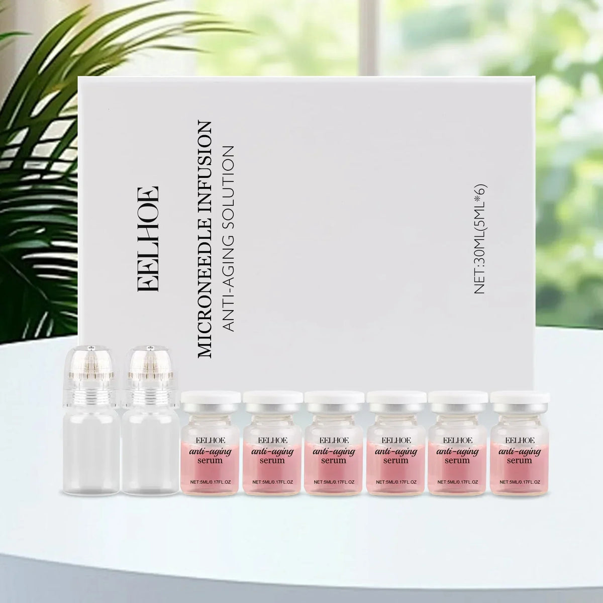 2 Tools Korean Moisturizing Renewal Set Moisturize Firming Hydrate Daily Facial Skin Care Microneedle Essence Serum ≤0.3mm
