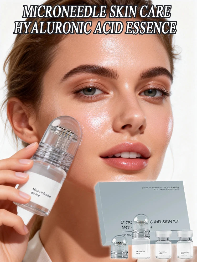 Professional Microneedle Derma Roller Peptide Serum Set Boost Collagen Facial Skin Care Kit Suitable For Daily Beauty Routine