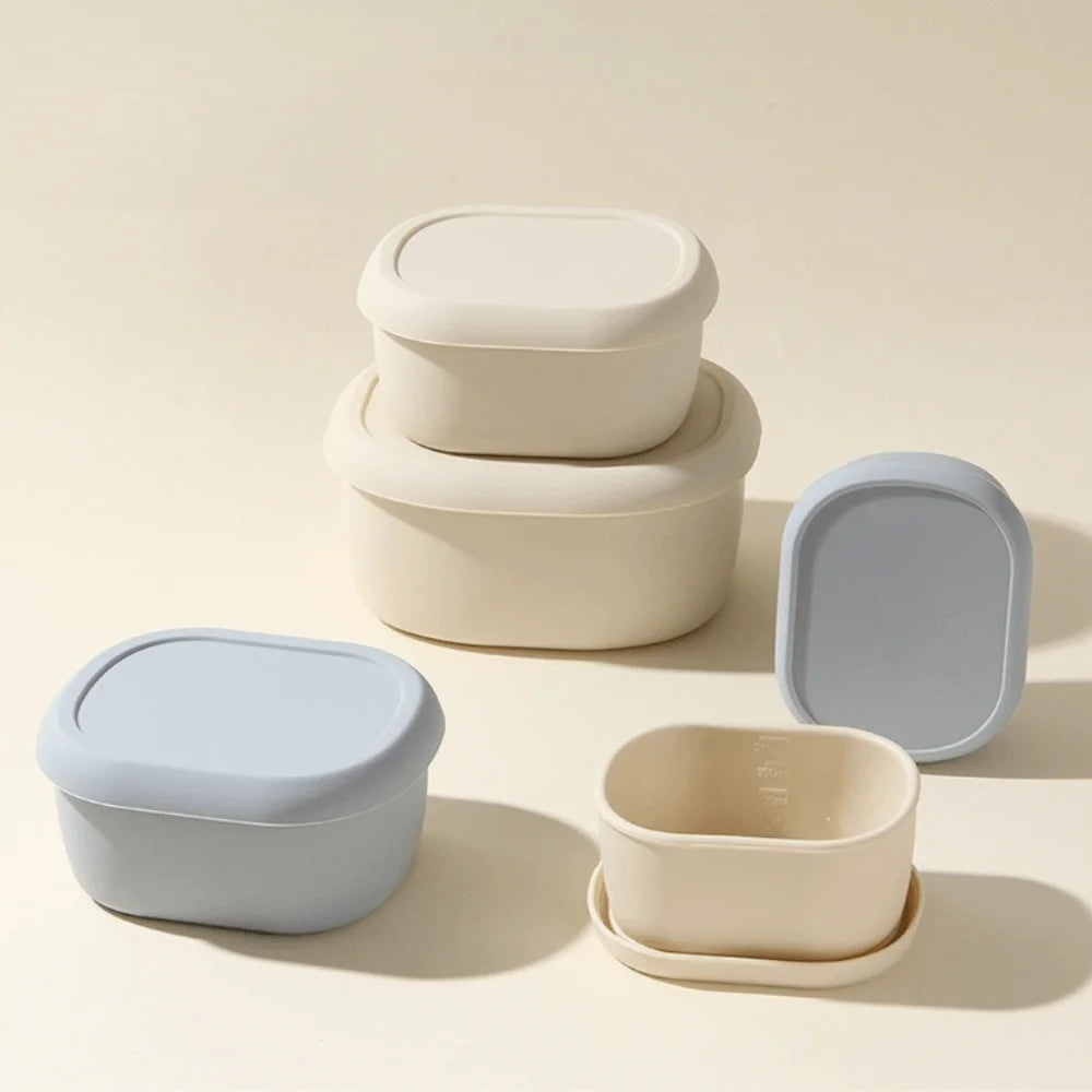 New Food Grade Silicone Lunch Box with Lid Leak Proof Food Container BPA-Free 200/300/600ML Microwave Oven Lunch Box Picnic