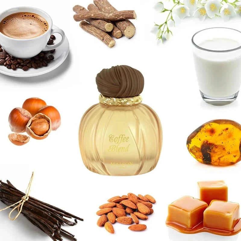100ml Unisex Eau De Parfum Oriental Vanilla Coffee Perfume Sweet Almond Milk Caramel Musk Long Lasting Scent EDP for Women Men