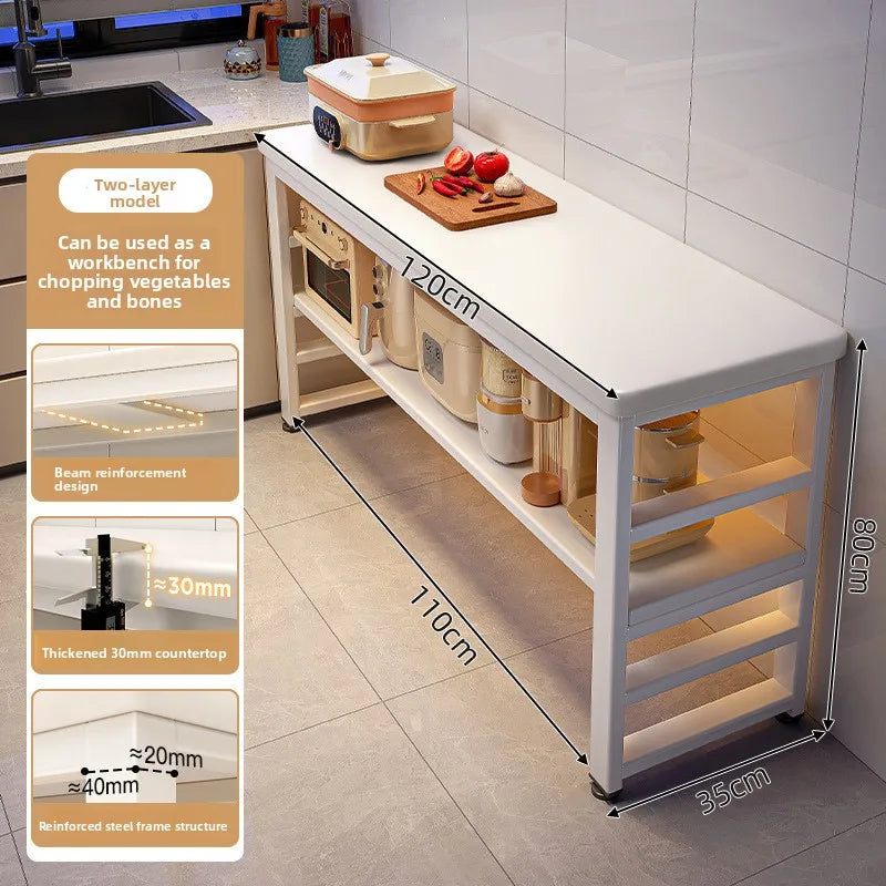 Kitchen Storage Shelf Metal Frame Organizer Stand for Microwave Oven Pantry Furniture for Home Dining Room Restaurant