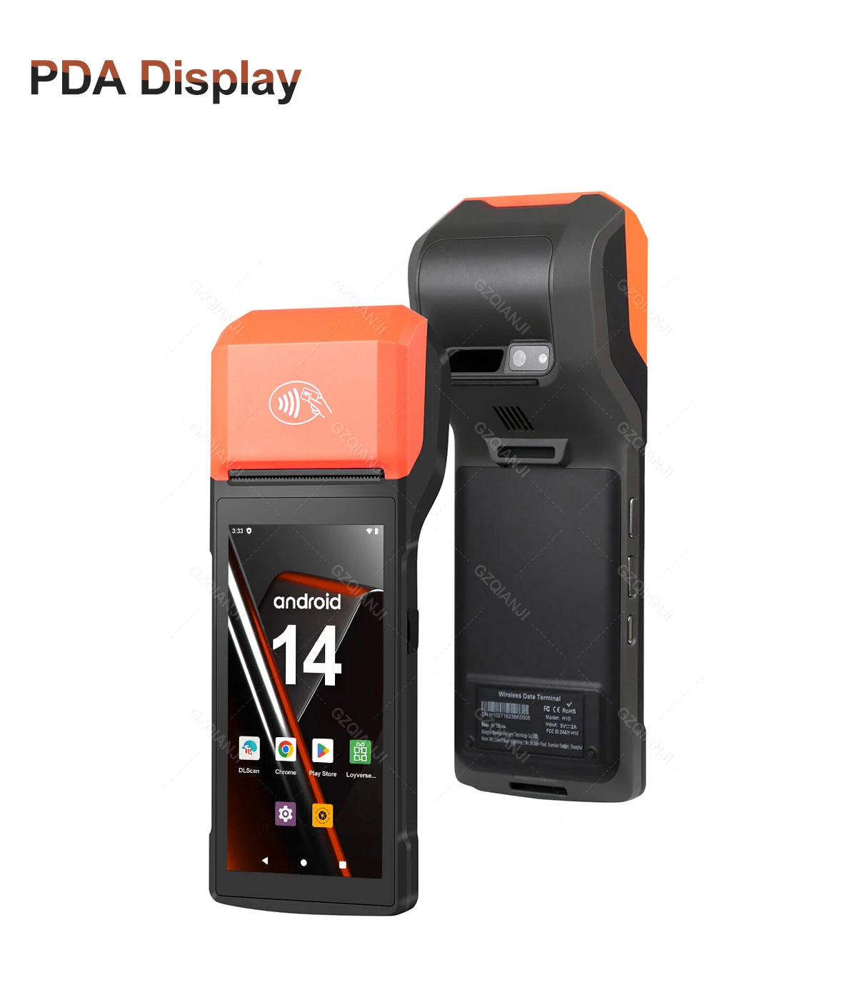 New 4G Android 13 POS PDA Terminal 1D 2D Barcode Scanner Reader Built-in Thermal Receipt Bill Printer Handheld Wifi NFC Loyverse