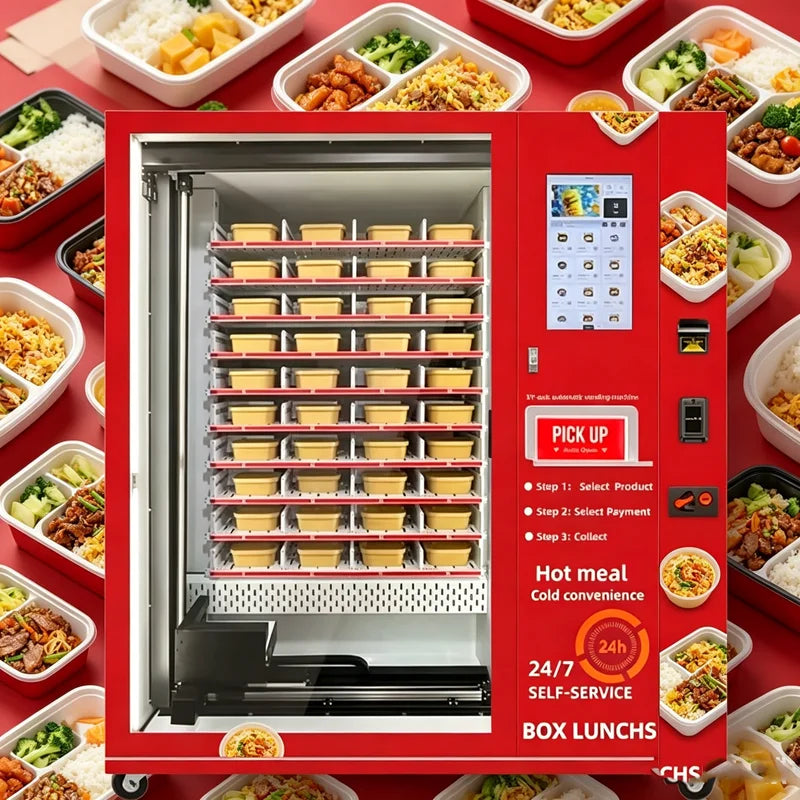 Hot Food Vending Machines for Business Fully Automatic L Hot Meal Dispenser Vending Machine Self Service Lunch Box Vending OME