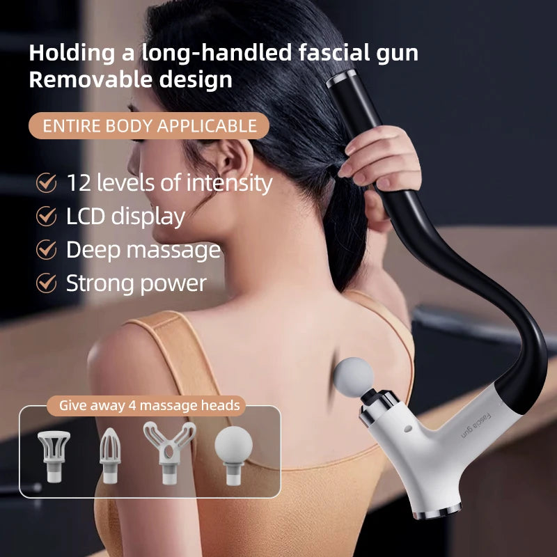 Intelligent Multifunctional Massage Gun Handheld Detachable Long-Handled Elbow Fascia Muscle Relaxation Massager Home Office Use