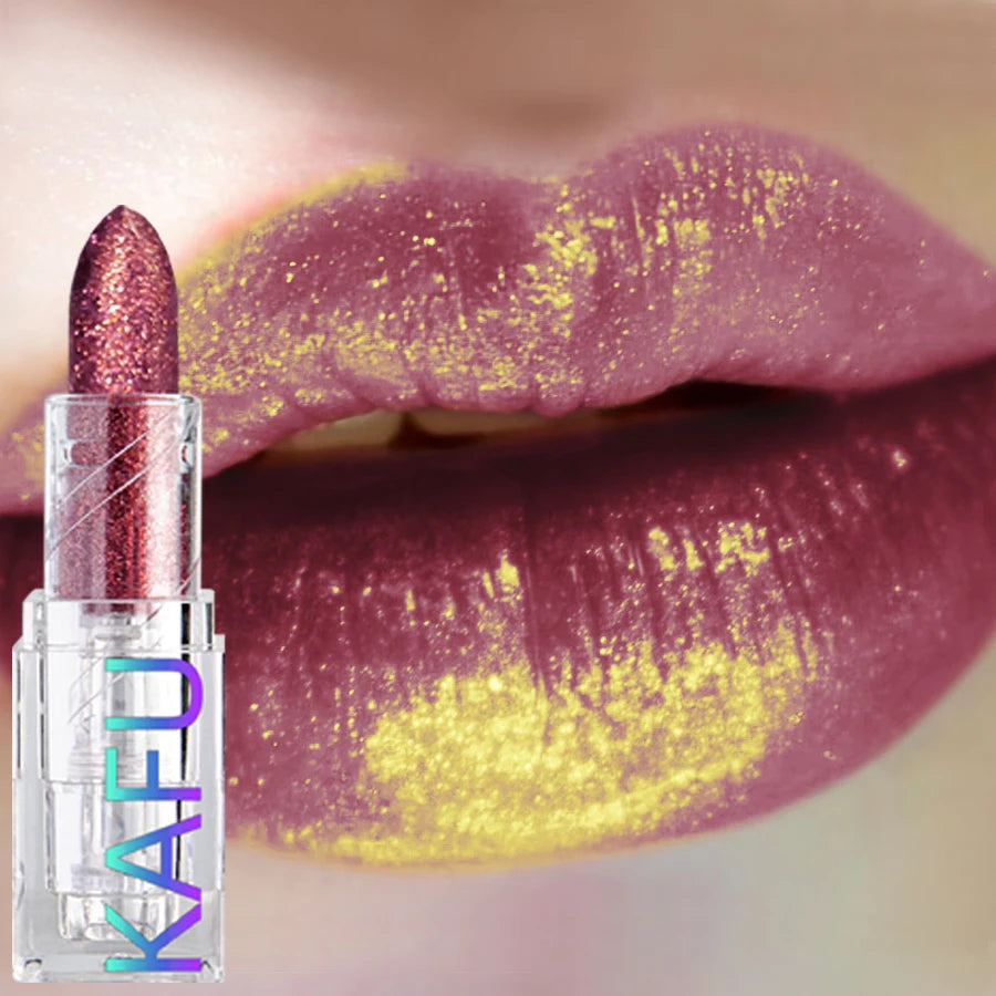 Glitter Lipstick 3 Colors Hydrating Red Rose Sparkling Shine lip Highly Pigmented Lip Tints Finish lip Korean Makeup Gifts