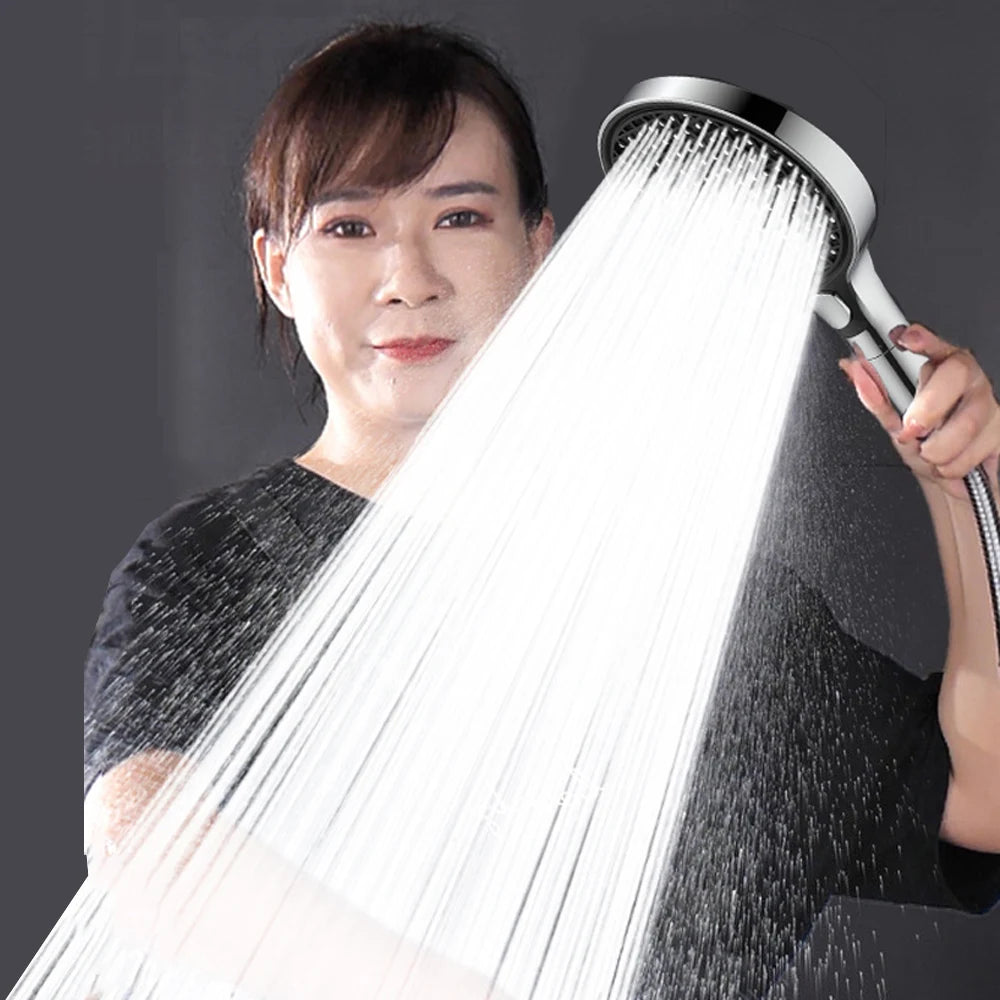 New 3 Modes Big Panel 150mm High Pressure Shower Head With Filter Handheld Water Saving Sprayer Bathroom Accessories