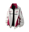 Spring and Autumn American High Street Locomotive Men's Alphanumeric Print Red Black Apricot Loose Casual Lapel Jacket
