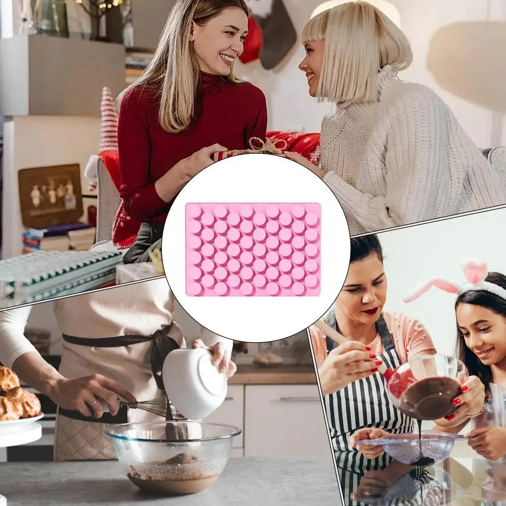 Round Silicone Molds Homemade Cupcake Baking Making Supply Non-stick 55-Cavity Silicone Cake Baking Cylinder Molds