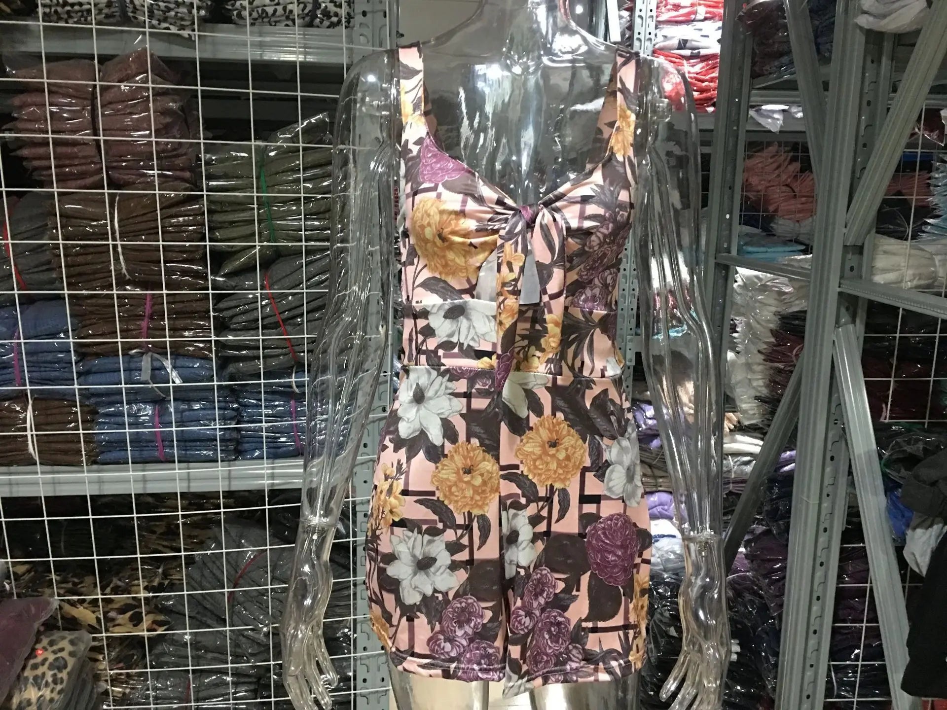 Sexy Spaghetti Strap Flower Print Jumpsuit Women Fashion Bowknot Leace-up Backless Slim Short Jumpsuits Female Trendy Streetwear