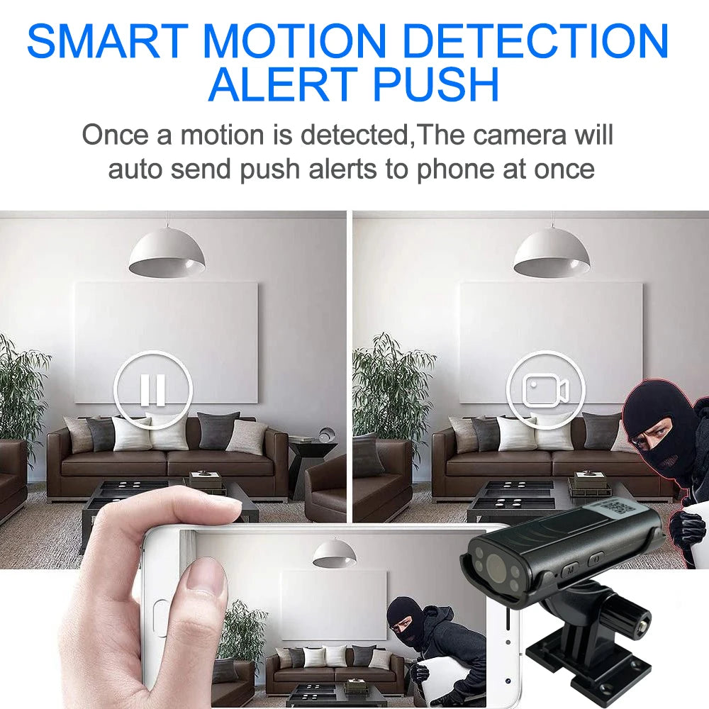 Smart Home Security Mini Camera Wireless WiFi IP Camera with Motion Detection Remote Monitor Push Alert