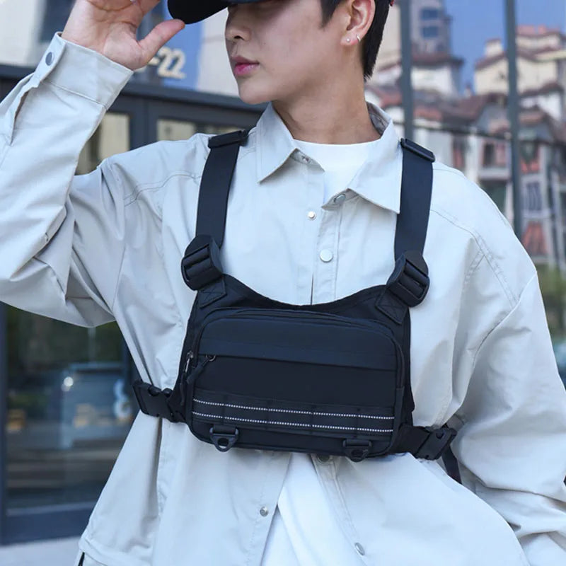 Outdoor Sport Chest Bag Unisex Cycling Bag Hiking Marathon Chest Rig Bag Lightweight Running Vest Backpack Travel Storage Pocket