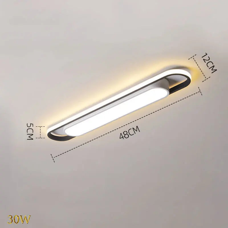 Living room, bedroom, study, human body sensing rectangular LED ceiling light, minimalist modern light, long strip, creative bal