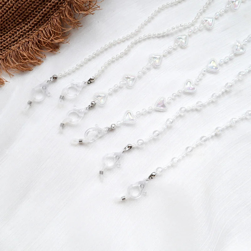Fashion Glasses Chain For Women Mask Lanyard Holder Transparent Heart Flower Charms Sunglasses Chain Neck Strap Jewelry Gift