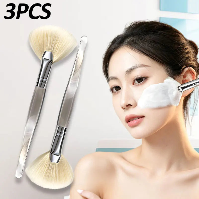 Facial Cleanser Brush Soft Face Massage Fan Wash Brush Pore Cleanning Exfoliating Beauty Face Mask Brush Portable Skin Care Tool