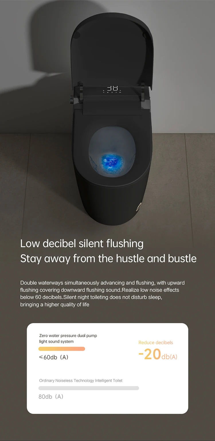 Modern Luxury Auto Sensor Flush European Bathroom Ceramic Automatic Wc Black Smart Toilet
