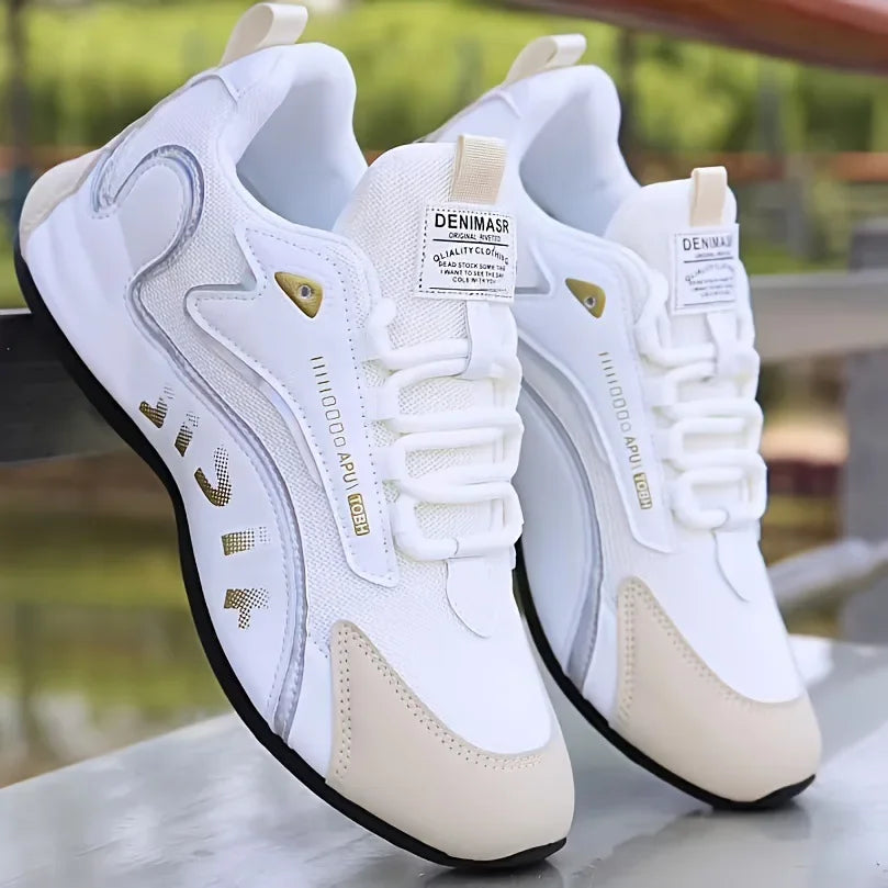 Men's PU Leather Waterproof Sneakers Casual Sports Shoes Mens Lightweight Breathable Flat Non-slip Tenis Shoes Zapatillas Hombre