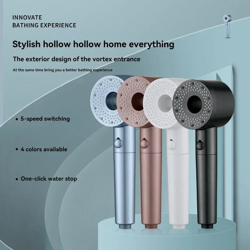 For Xiaomi 5 Modes Water Saving Shower Head Adjustable High Pressure Showerhead Handheld Spray Hangable Bathroom Accessories ﻿
