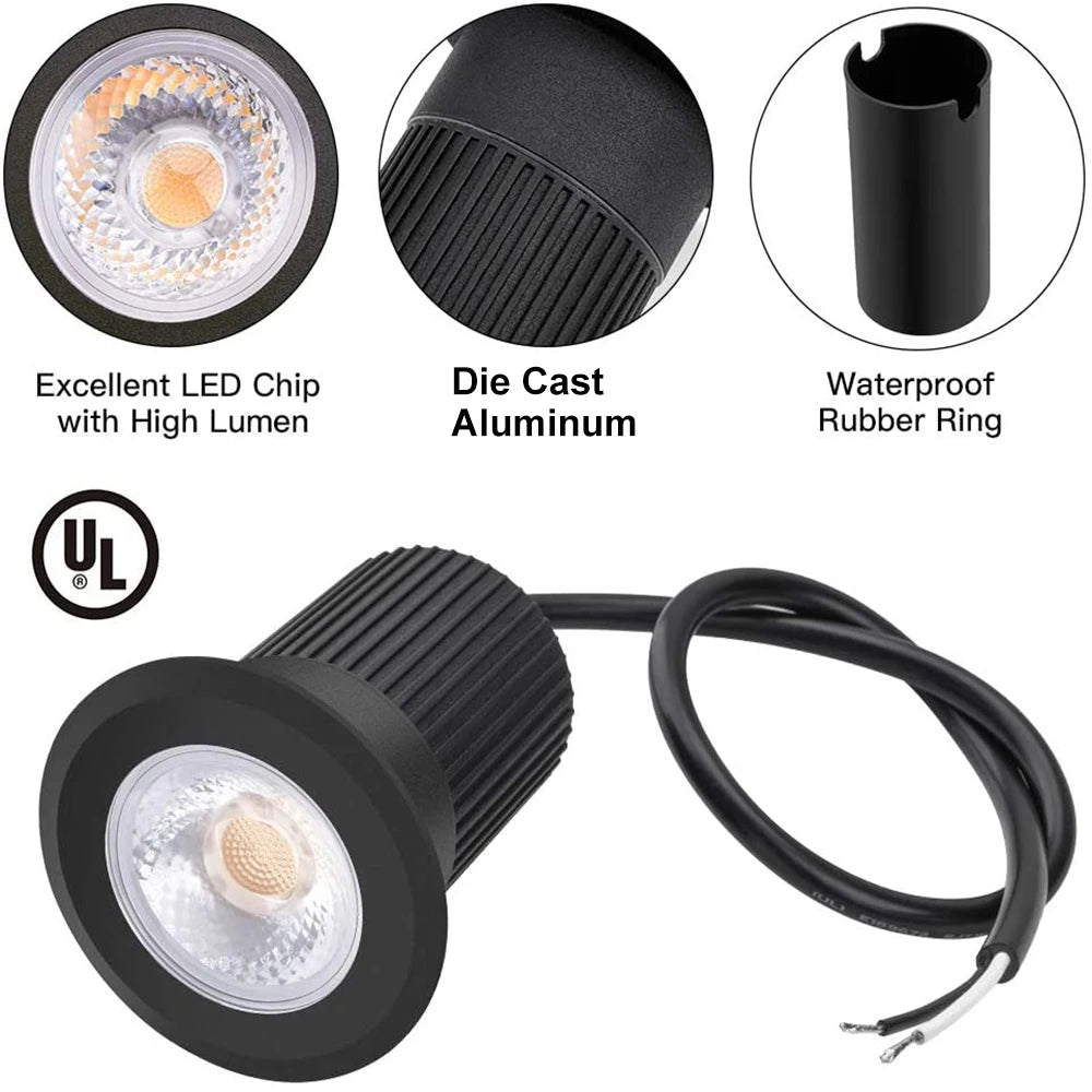 QACA LED Inground Lamps,5/10/15/30W Outdoor Landscape Lighting,Waterproof Aluminum Garden Yard Spotlight  AC/DC12V RGB/WW/CW
