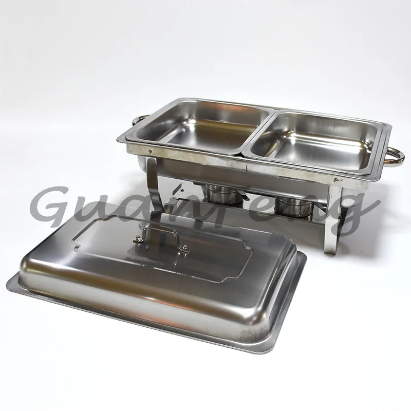 Thickened square self-service stainless steel buffet warmer