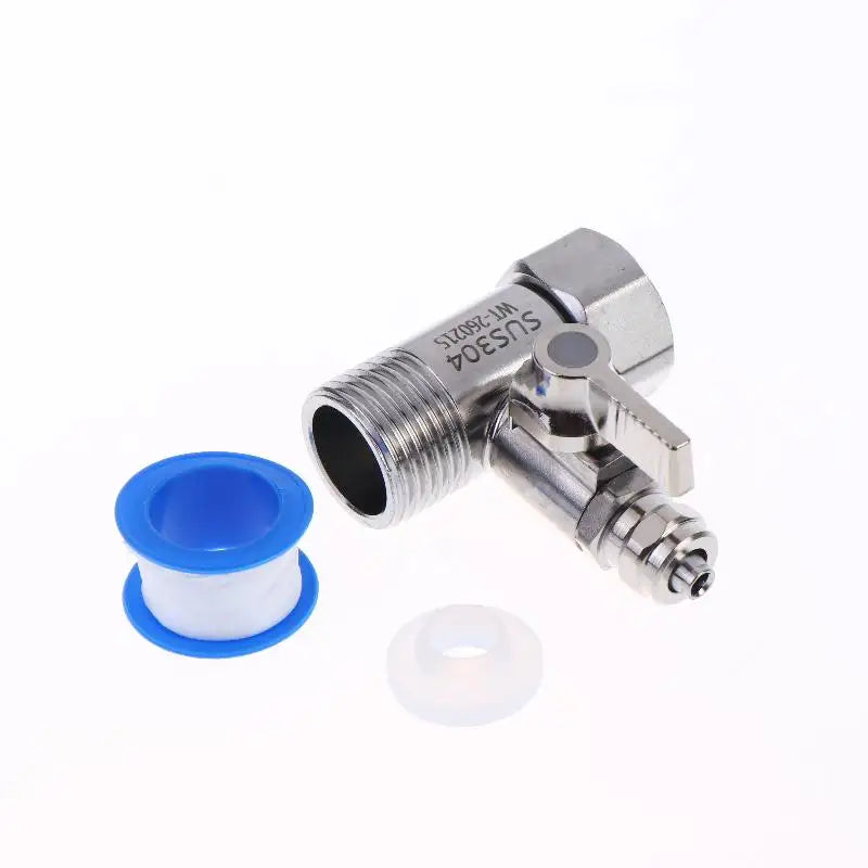 【xxx】1 Set Tap Tee B Cold Hot Water Pipes Home Accessories 1/2" To 1/4"3/8" With Shut-Off Ball Valve RO Feed Water Adapter[S14]