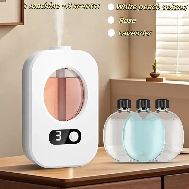 Rechargeable Timer-Controlled Aromatherapy Diffuser Multi-Fragrance Essential Oil Combo Air Freshener Odour Eliminator