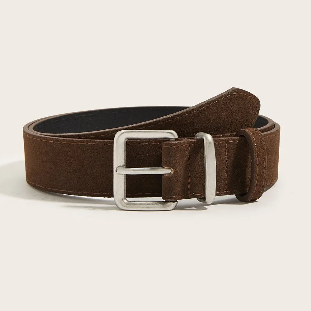 Maillard Style Suede Leather Wide Belt Trendy Luxury Design Business Waist Strap Versatile Casual Trouser Dress Belts Gifts
