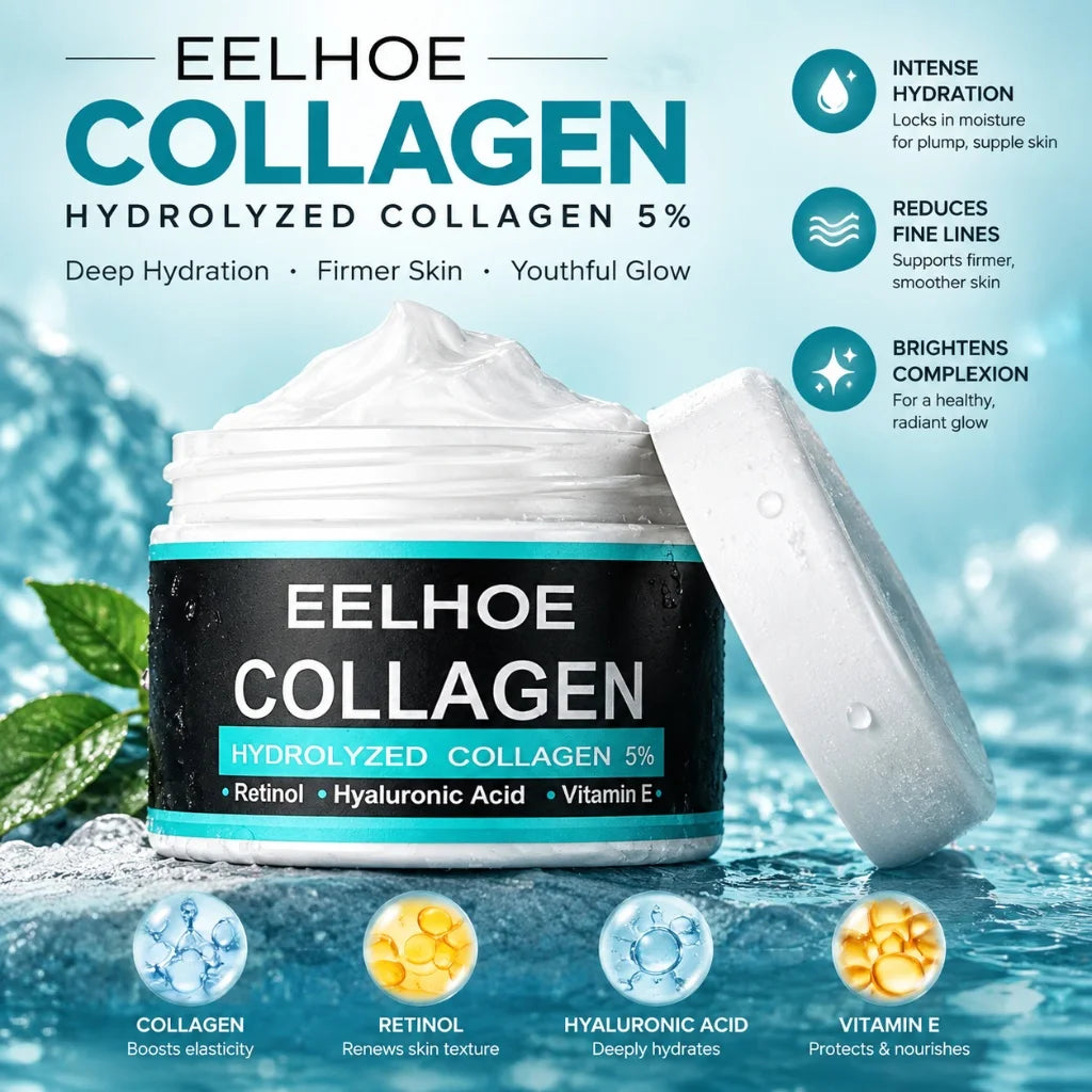 30g Male Collagen Hydrating Cream Hyaluronic Acid Anti Wrinkle Firm Lift Moisturizing Revitalize Tired Dull Facial Skin