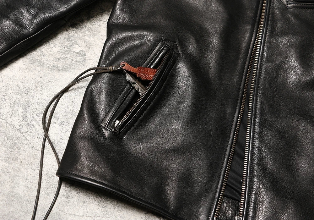 Black Winter Leather Jacket Men Sports Style Plus Size 4XL Genuine Natural Thick Cowhide Stand Collar Slim Fit Leather Coat