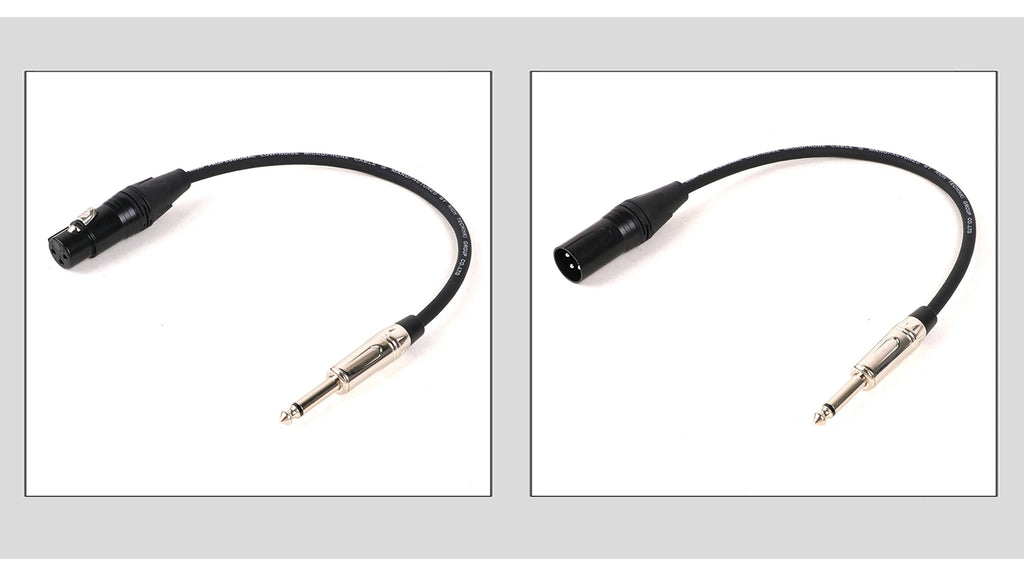1PC 1/4 Inch (6.35mm) TS Jack to XLR Female/Male Microphone Audio Cable Unbalanced 3Pin XLR to Quarter Inch Mono Plug Mic Cord