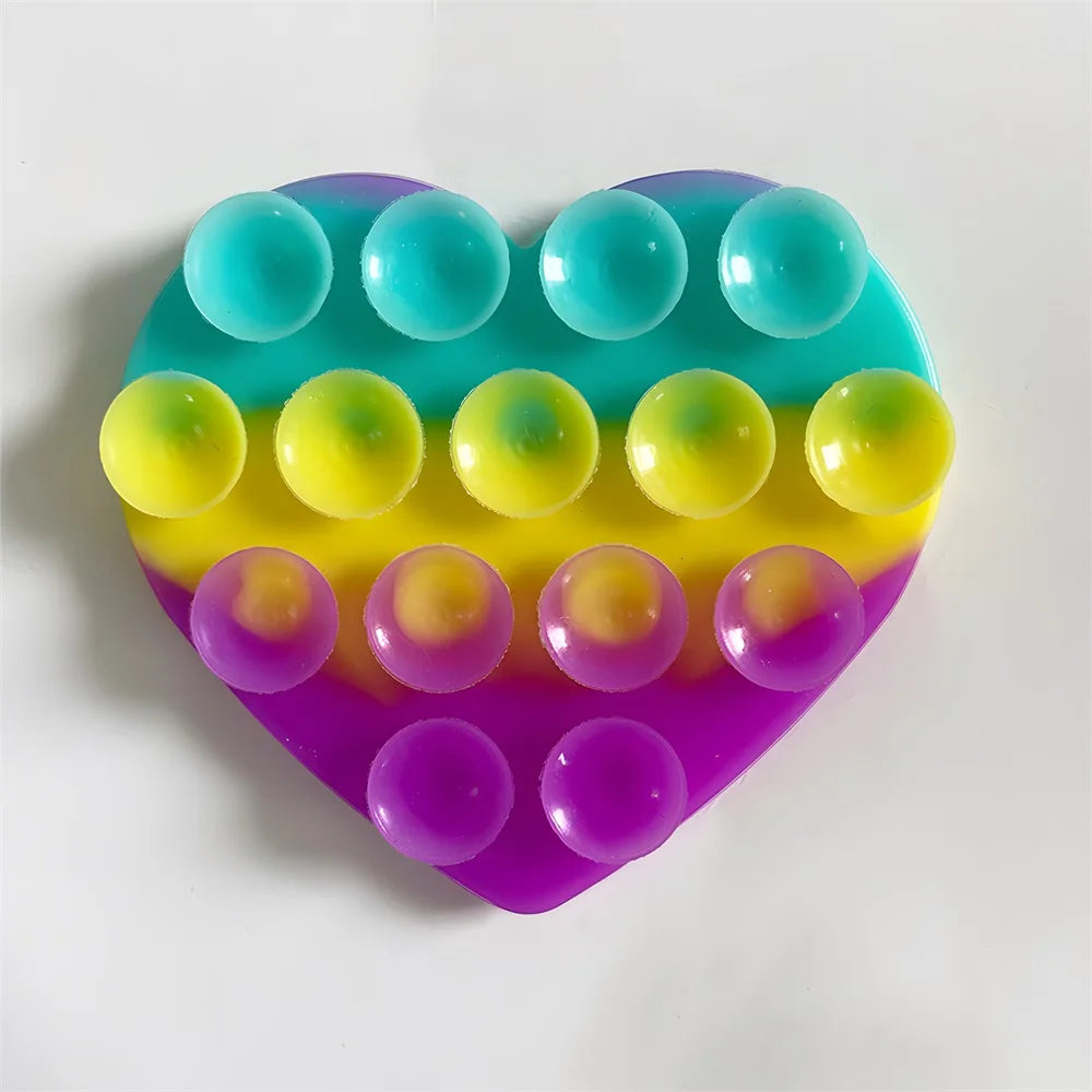 Double Sided Heart Shaped Silicone Suction Cup Phone Sticker Self Adhesive Anti Slip Suction Phone Support Bracket Suction Cup