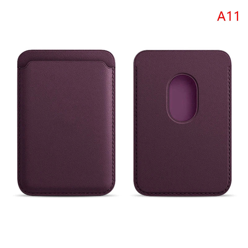 Women Man Leather Soft Card Wallet Phone Card Holder for MagSafe Magnetic Case Suitable for All iPhone Cases Card Phone Back Bag