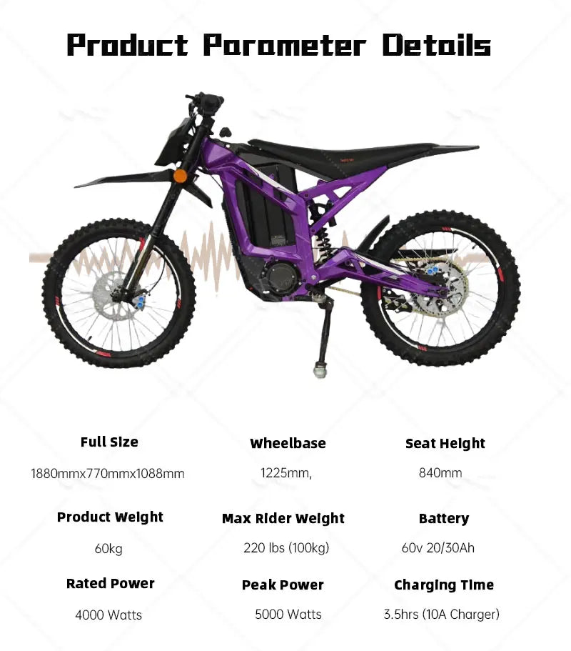 Valtinsu Cheap Electric Dirt Bike Tala Ria 72V 6000W Electric Bicycle Off-road E Dirt Bike Ebike