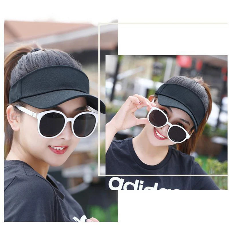 Sun Hat Women Baseball Cap Summer White Sun-Proof Caps Empty Top Visors Seaside Outdoor Sport Tennis Golf Hat