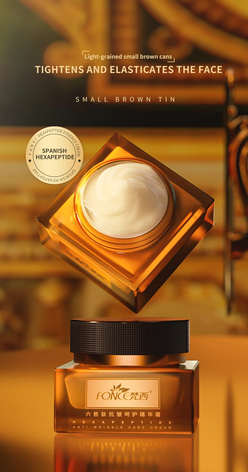 FONCE Hexapeptide Anti-wrinkle Essence Facial Cream, Fine Line Reducing, Moisturizing, Nourishing and Lifting Cream 50g