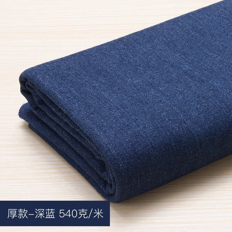 Washed Denim Jeans Fabric Cotton By The Meter for Needlework Dress Skirt Shirt Jacket Pants Diy Sewing Wearable Soft Cloth Blue