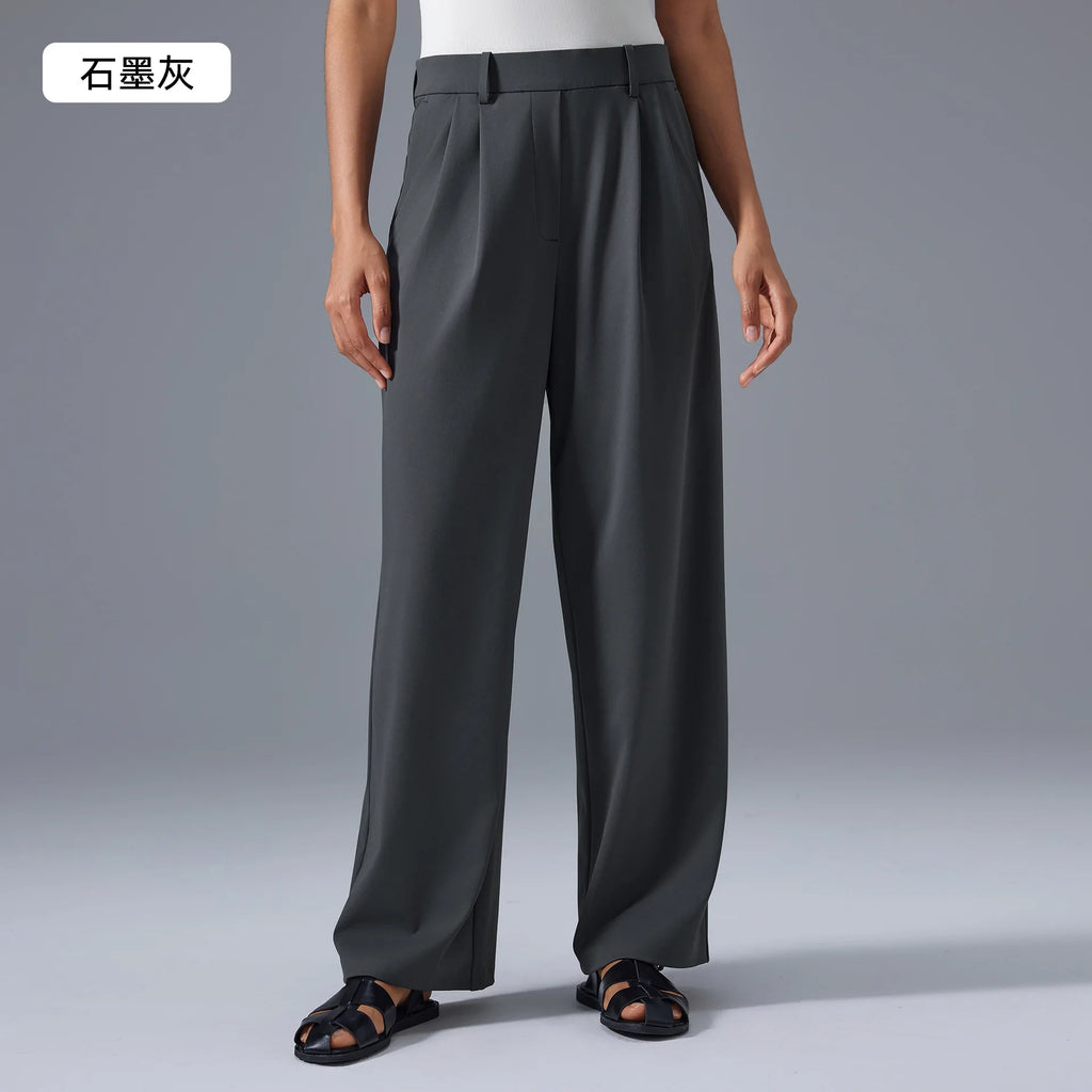 Women's Slimming Wide Leg Pants Loose Fit Breathable Thin Straight Tube Casual Sports Pants Versatile Comfortable