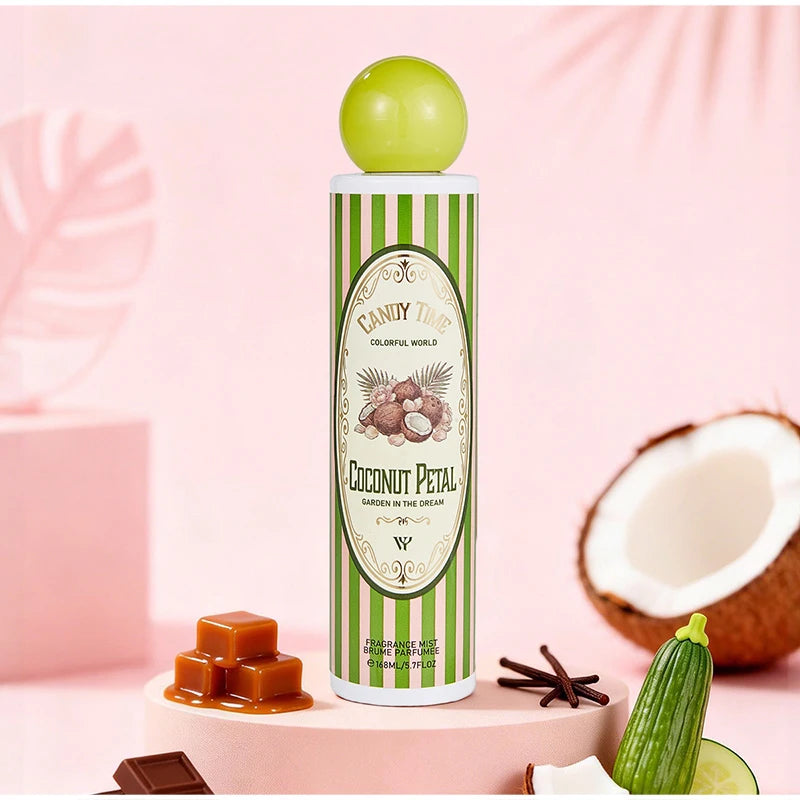 Dubai Arab Gourmand Fragrance 168ml Coconut Strawberry Cake Cotton Candy Fruit Scent Women Fresh Durable Portable Perfume Spray