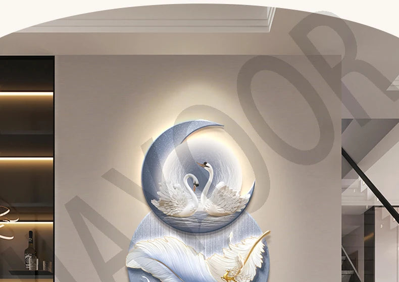 Modern Light Luxury Entrance Hall Decoration Painting New Atmospheric High-end Corridor Hanging Painting Wall Lamp Night Lamp