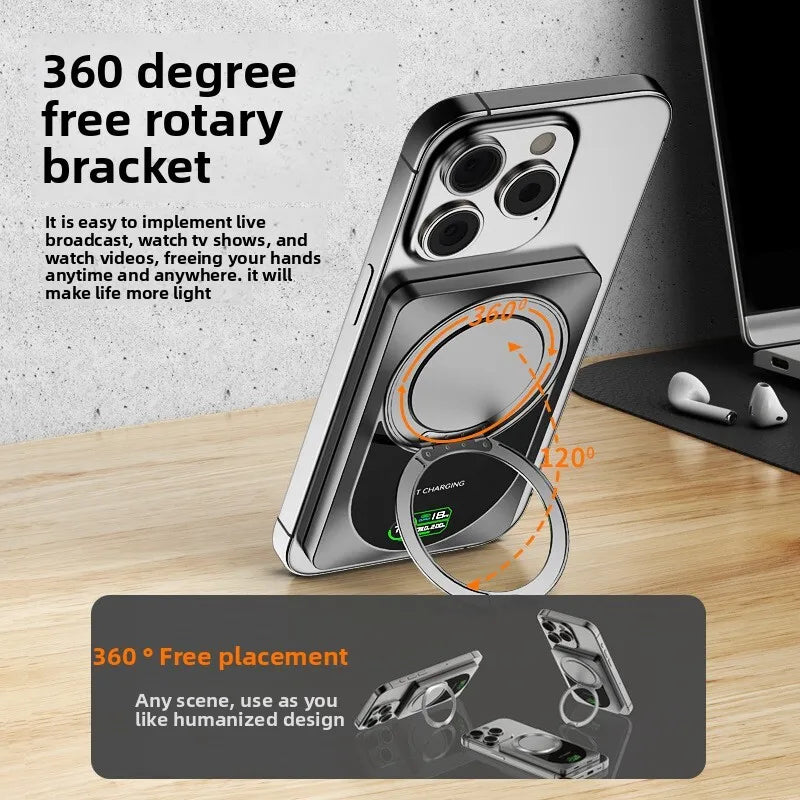 PD 20W Magnetic Power Bank 10000mAh 15W Wireless Portable Charger with Stand Powerbank for Magsafe for iPhone 16 15 Pro